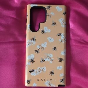 Bee and Floral Phone Case - Yellow